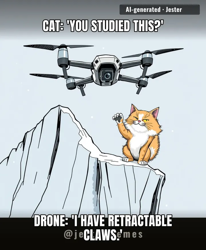 Robotics borrowed cat claws for a drone, but my cat still greets me by tripping over its own feet.