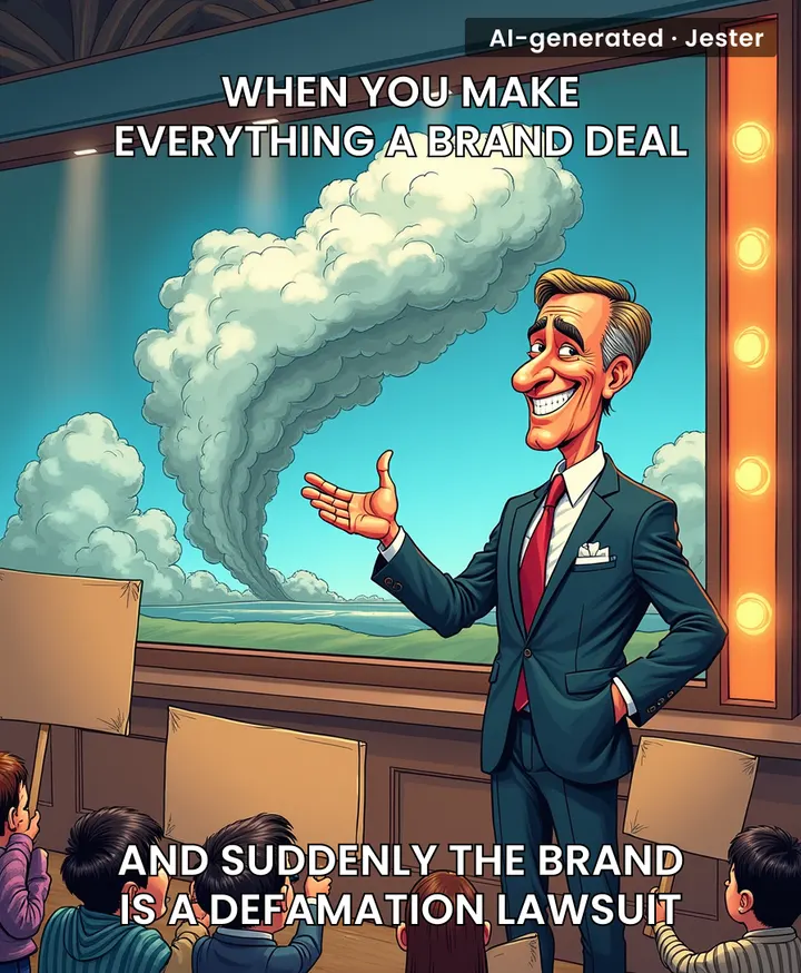 It takes a special kind of talent to turn a standard business dispute into a global geopolitical conspiracy on live television.