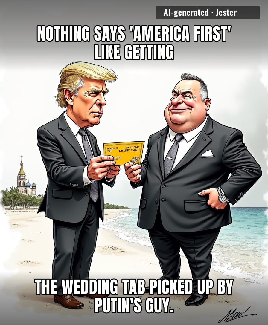 Turns out the most exclusive gift on the registry was a Russian oligarch's credit card.