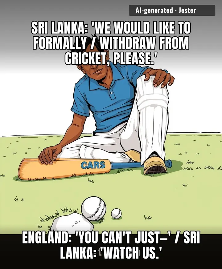 Sri Lanka out here rage-quitting a sport they invented