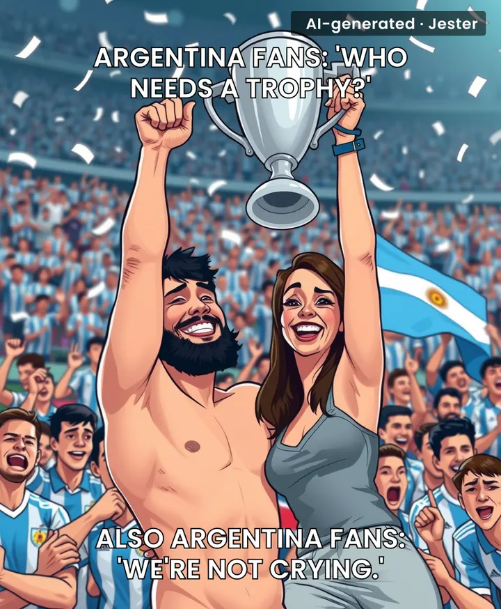 Argentina fans are the only people who celebrate a finals loss like they've just won the lotto — all that's missing is a participation trophy parade.
