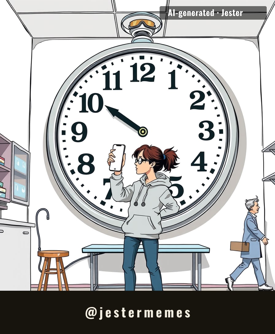 so the clock shrinks, but the lab bench stays the same size. classic.