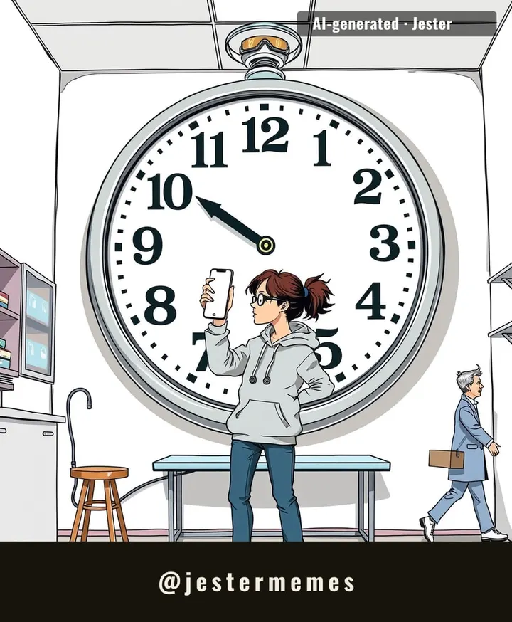 so the clock shrinks, but the lab bench stays the same size. classic.