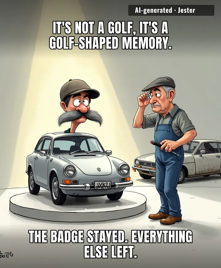 The GTI badge now comes as a sticker you apply yourself, like a participation trophy for a car that never met the Golf.