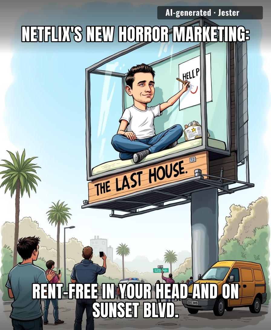 Netflix trapped a guy in a billboard for 72 hours to promote a movie about being trapped — that's not marketing, that's a job interview for their writers' room.