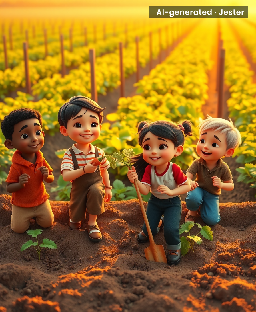 The only thing growing faster than these vegetables is these kids' love for school.
