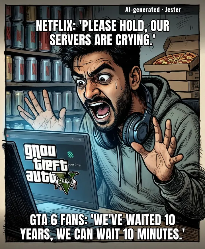 Ten years of silence, one trailer, and the internet still folds like a cheap lawn chair — Rockstar really is the only studio that can crash a platform without even releasing a game.