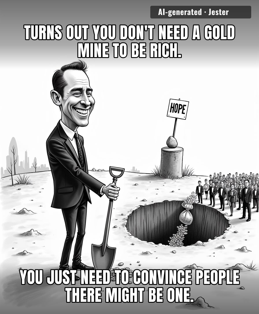 The most profitable part of the mining industry is clearly the slide deck.