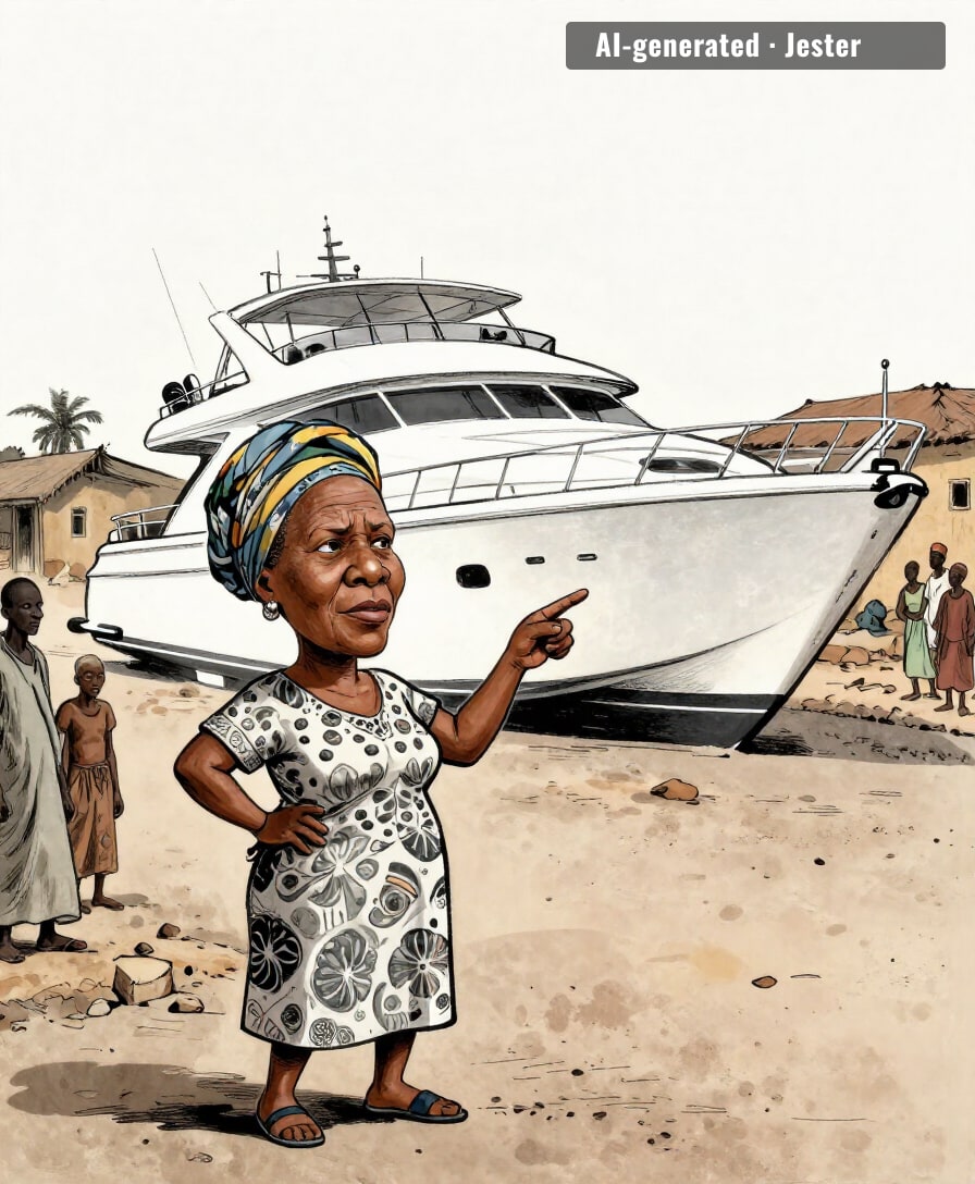 Rita giving that yacht a one-star review from the shore.