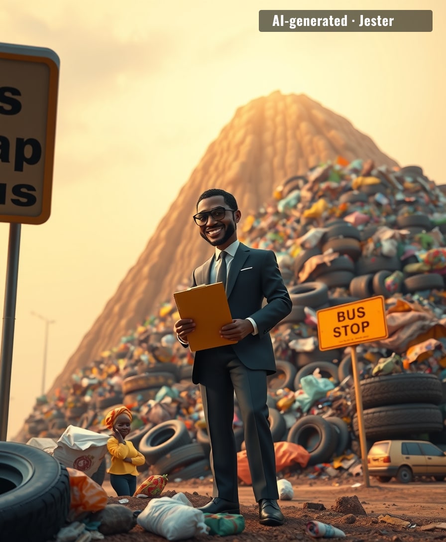 Lagos has discovered a novel way to reduce bus stop congestion: turn them into landfills.