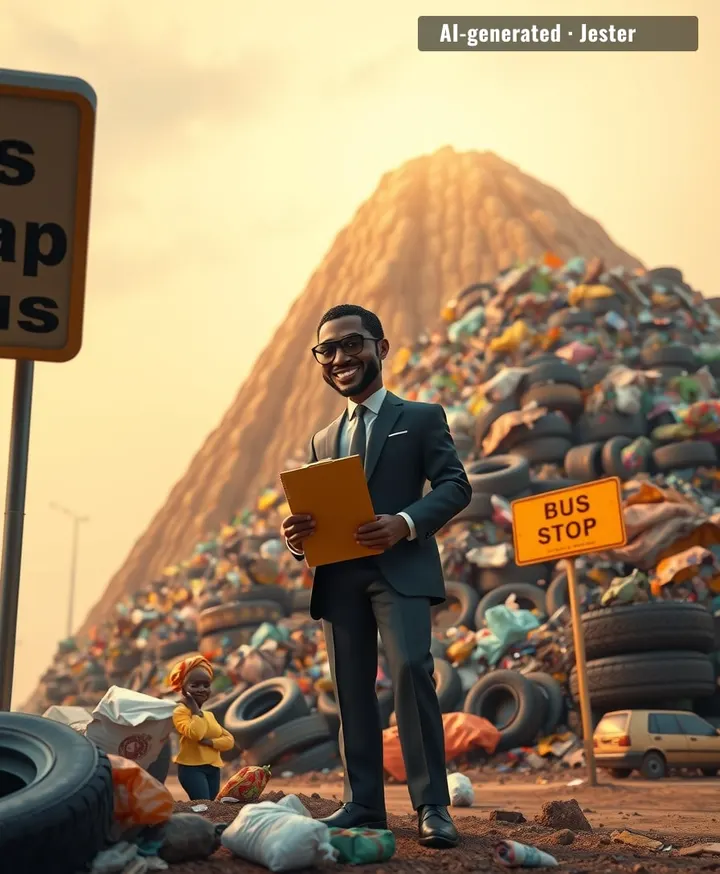 Lagos has discovered a novel way to reduce bus stop congestion: turn them into landfills.