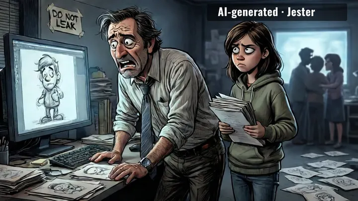 four decades of production files and the only thing anyone's watching is a rough draft of a character blinking wrong