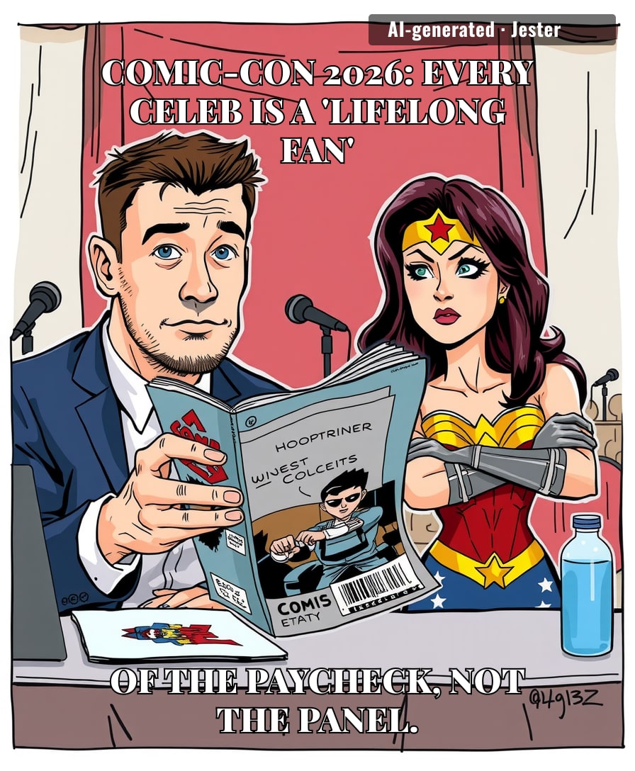 The only thing more fictional than the movies they're promoting is their childhood love of comics.