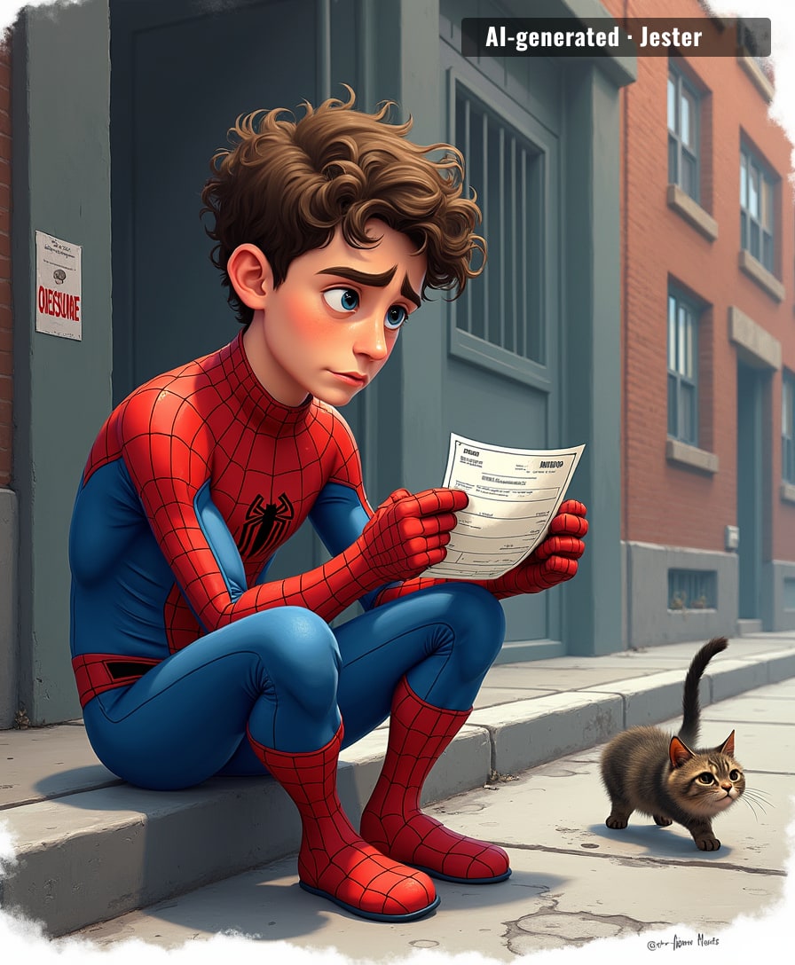 Tom Holland's Peter Parker can't catch a break — even his post-credit scene is a mortgage payment.