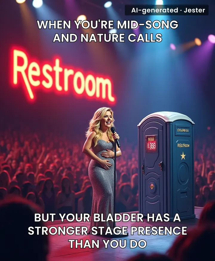 Kelly Clarkson's bladder is the only thing on tour that gets a standing ovation before the encore.