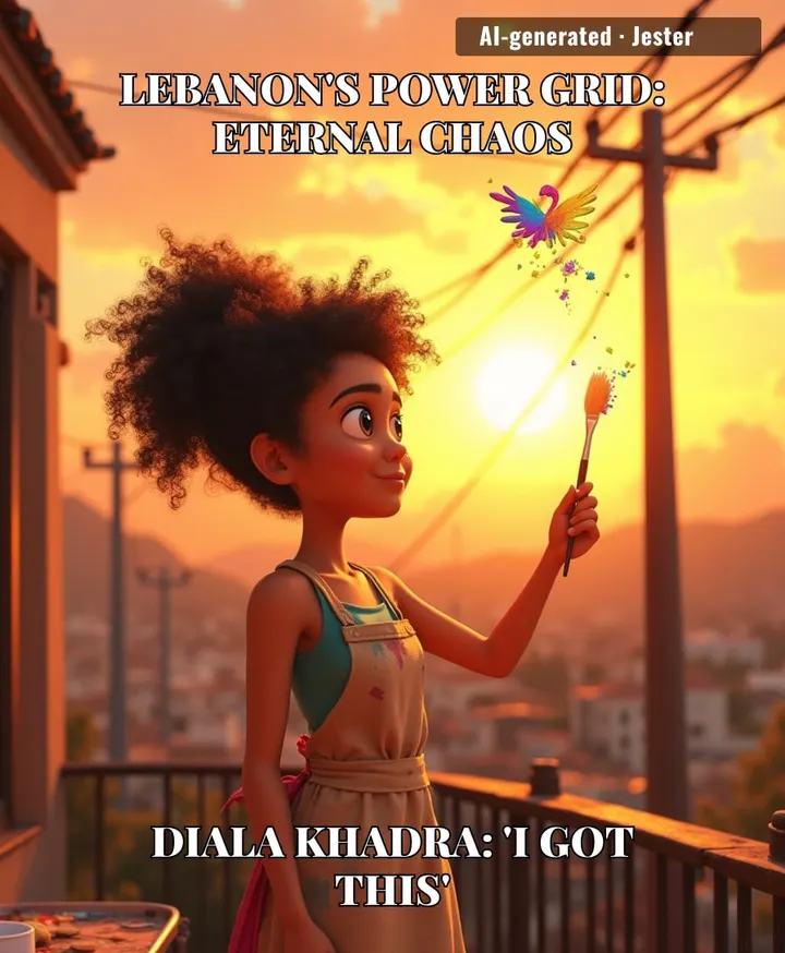 Diala Khadra saw the city's electrical spaghetti and thought, 'perfect canvas.' Some people see problems; she sees a blank (tangled) slate.
