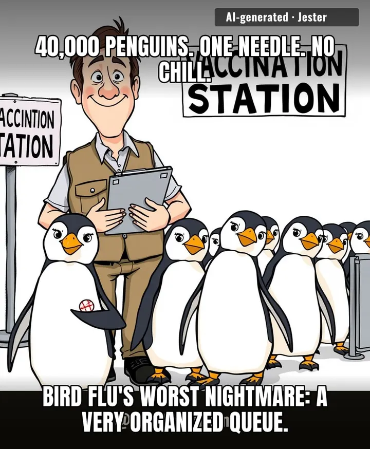 Penguins about to learn that 'social distancing' isn't in their vocabulary—good thing vaccines are.