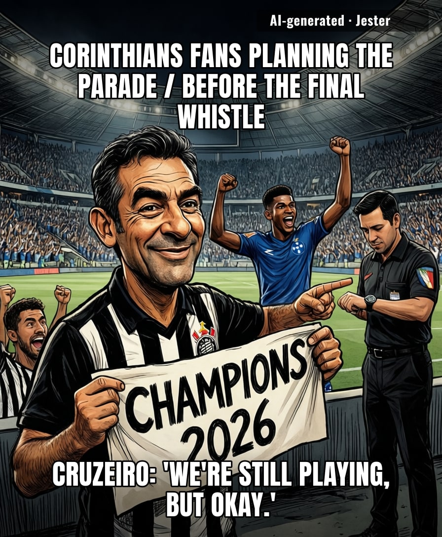 Corinthians fans are out here booking the open-top bus before the final whistle, while Cruzeiro's just wondering if anyone's got a spare trophy for the visitors' cabinet.