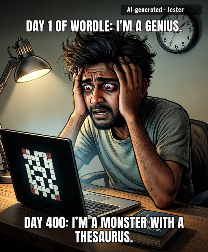 My brain now thinks in five-letter words, but only the ones that end in 'E'.