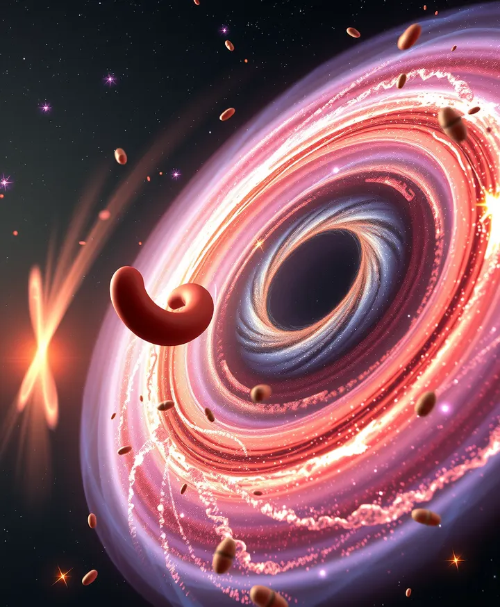 A DWARF GALAXY SLAMS INTO THE MILKY WAY. THE DISK FLIPS 90 DEGREES.