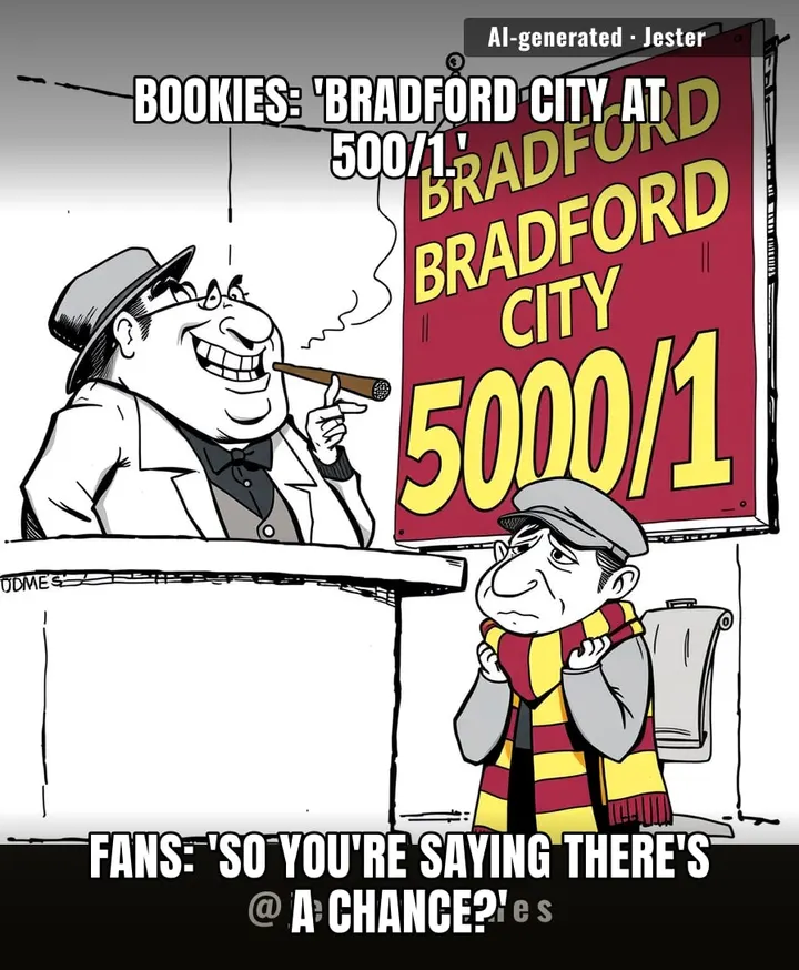 Bookies have given Bradford City better odds of winning the league than of finishing a season without a 'season-defining' crisis.