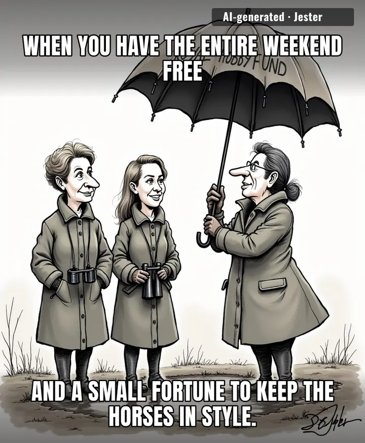 It must be nice to treat the horse-riding season as a casual hobby rather than a desperate attempt to outrun the cost of living.