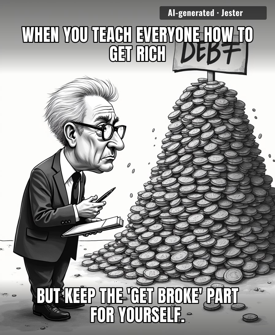 Robert Kiyosaki teaching fiscal discipline is like a professional arsonist giving a masterclass on home insurance.