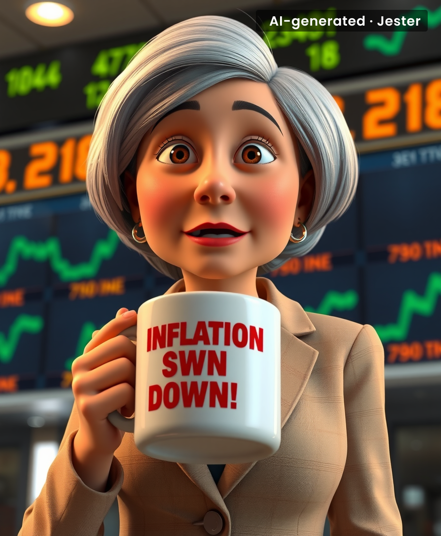 The market's humming, the dollar's strong, and the Fed's singing a sweet, sweet song. Finally, a reason for hope. Now, if only I could find my wallet.