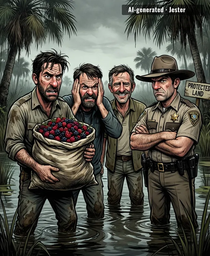 Four Floridians risked jail time for a berry. This is the most Florida crime since the guy who fought a raccoon over a sandwich.