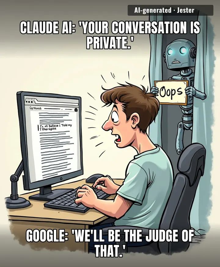 Nothing says 'AI assistant' like having your deepest secrets show up on Google before you can say 'delete history'.