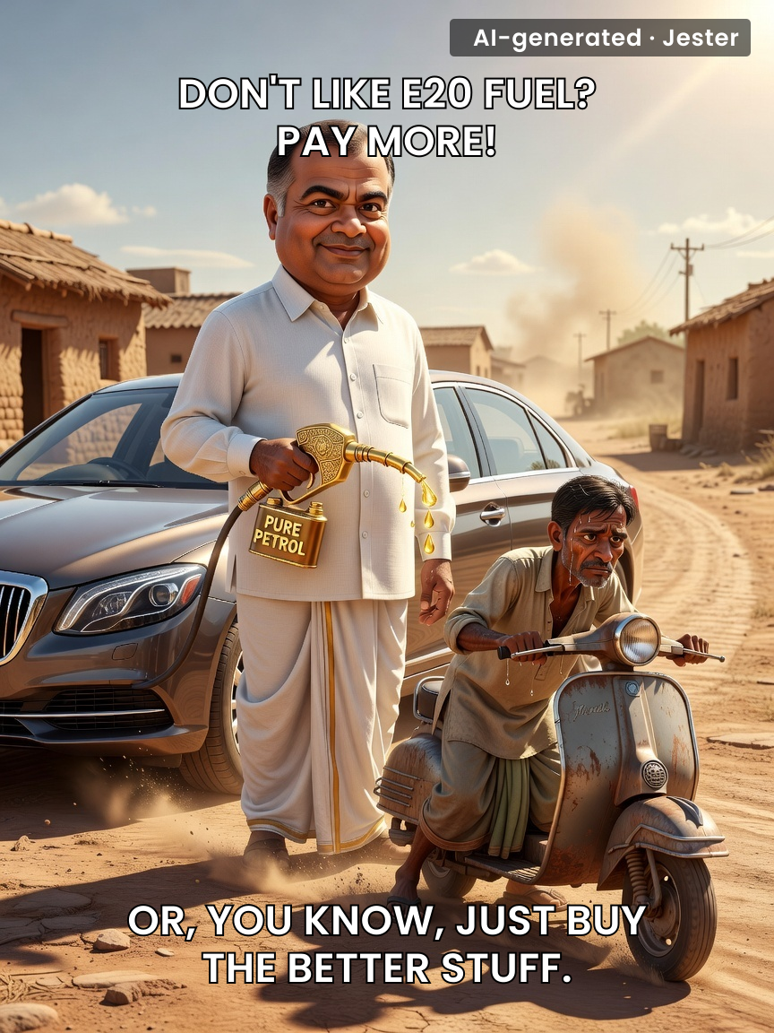 Nitin Gadkari's solution to fuel preference is basically the automotive equivalent of 'eat cake'.
