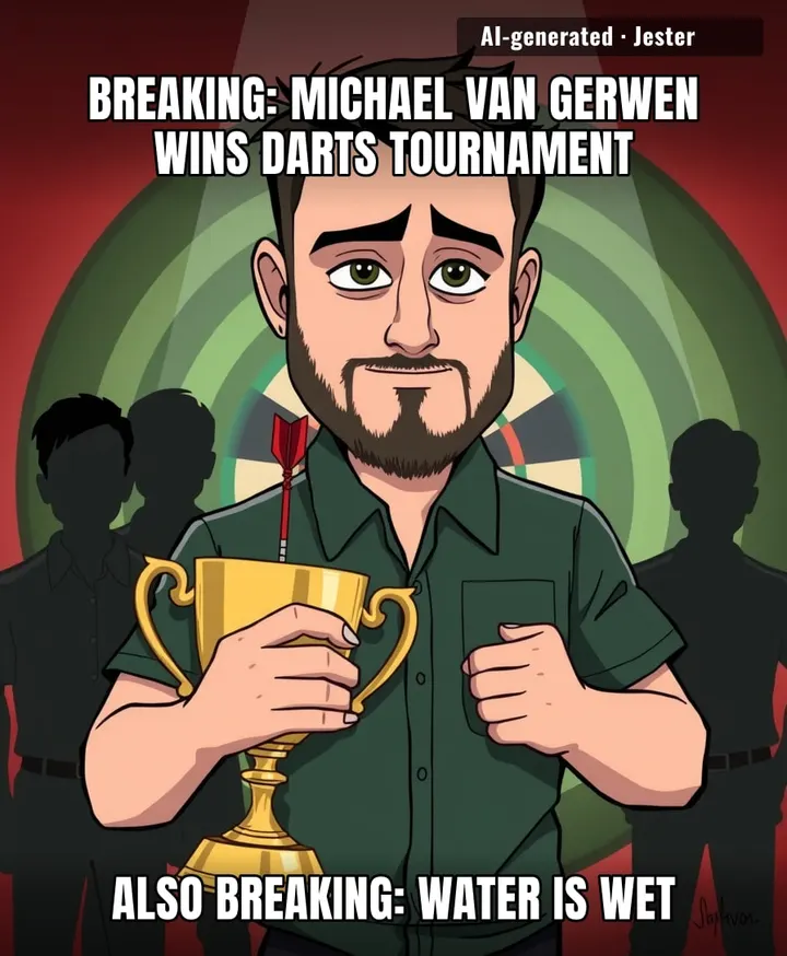 Next thing you know, Van Gerwen will win the lottery — because apparently he's the main character.