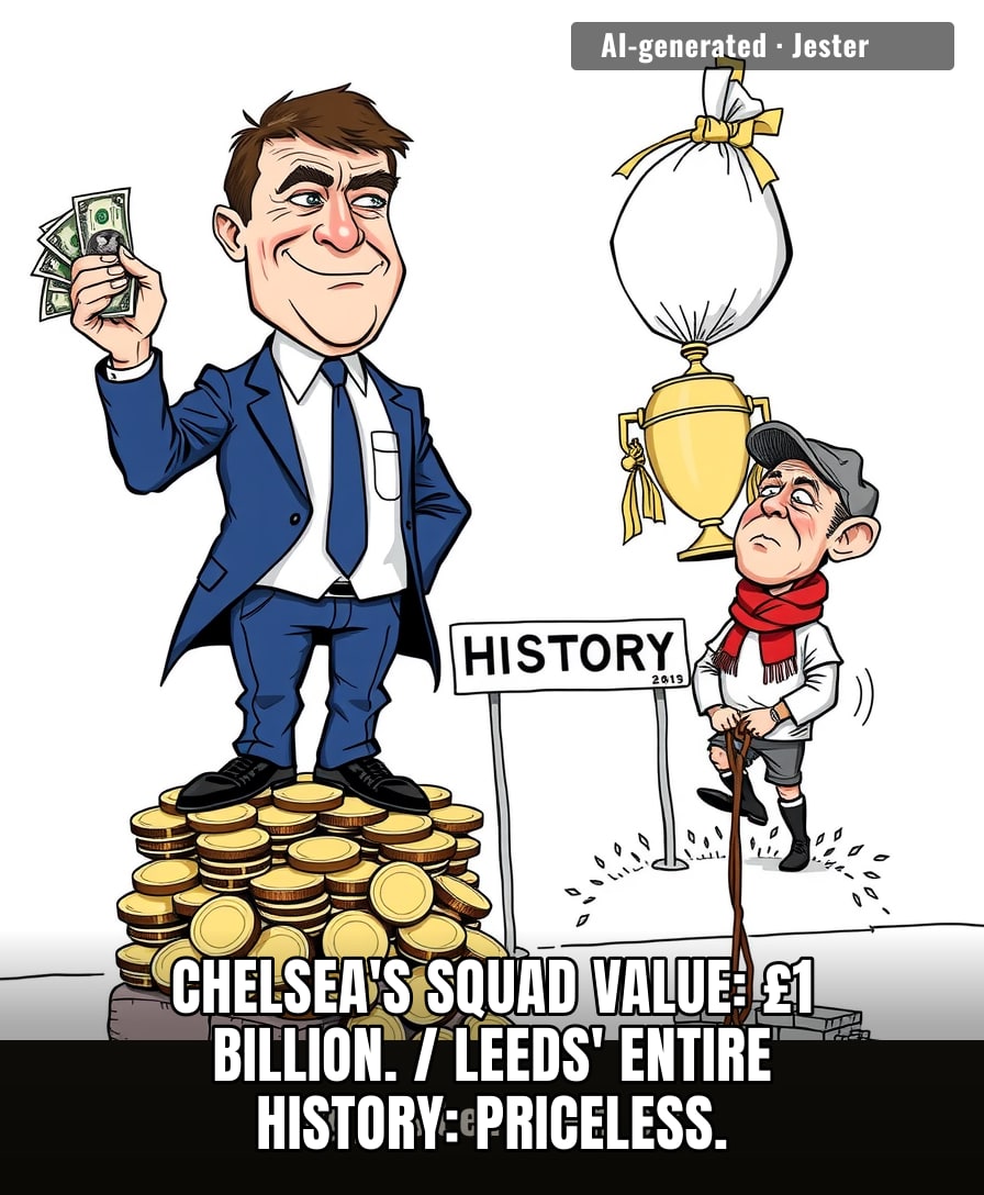 Chelsea spent a billion pounds to face a team that just got promoted, and Leeds fans still think they're the bigger club — bless their hearts.