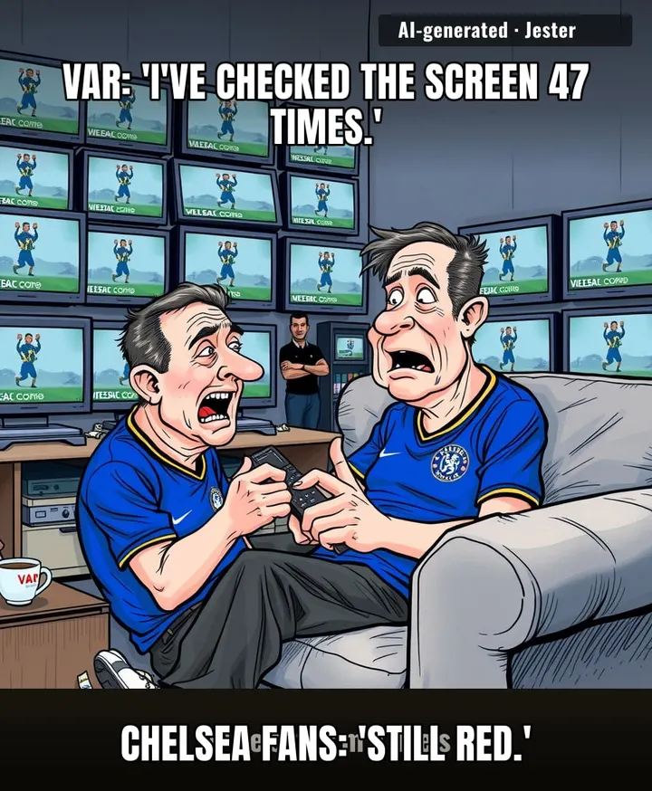 Chelsea fans are reviewing the referee's decisions more times than the referee reviewed the VAR screen.