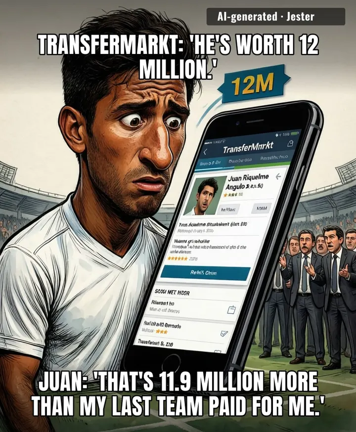 Transfermarkt values him at 12 million, which is also the number of times he's been told 'we'll call you back.'