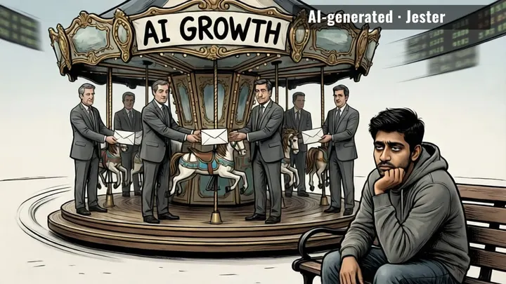the infinite money glitch is just four guys passing the same $60 billion around a campfire