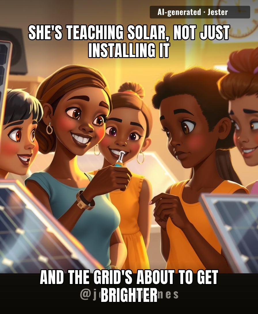 Nkechi's out here wiring the future, and the future is female — and solar-powered.