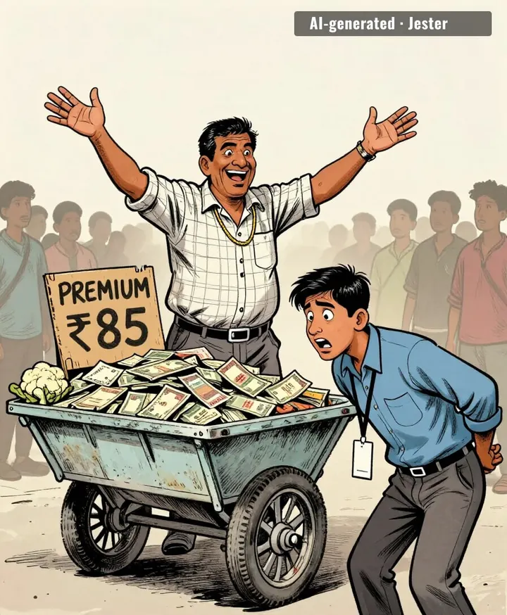 grey market says ₹85 premium. grey market also has no office, no phone, and no refund policy.