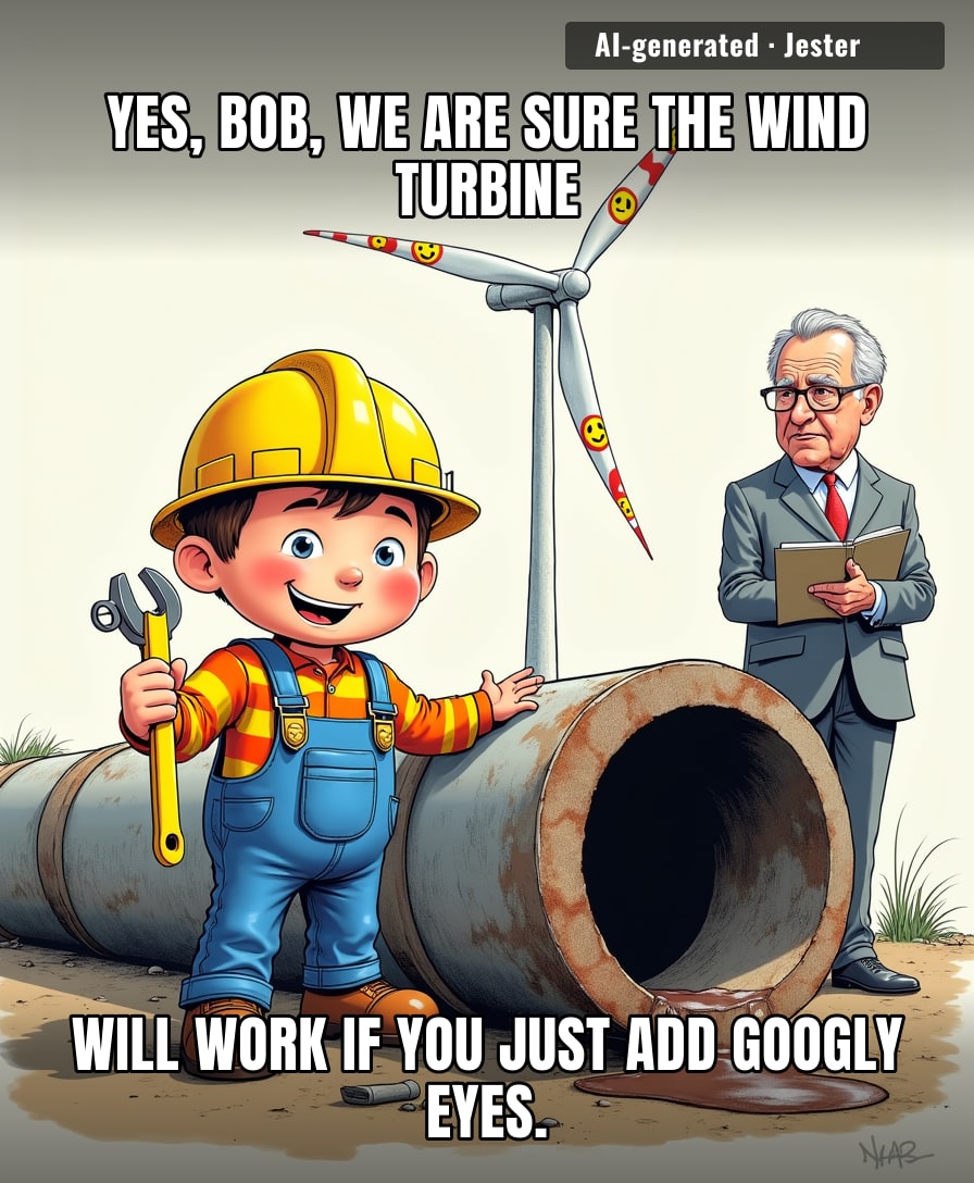 If our national energy strategy is now being crowd-sourced from a guy who spent two decades building sheds, we are definitely three months away from nuclear power being replaced by a really motivated hamster on a wheel.