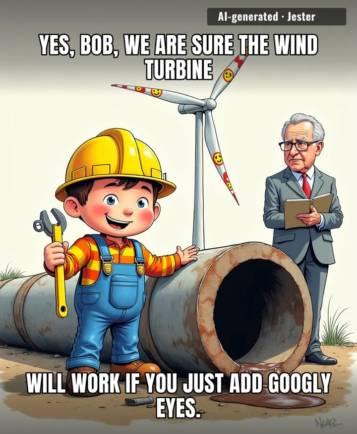 If our national energy strategy is now being crowd-sourced from a guy who spent two decades building sheds, we are definitely three months away from nuclear power being replaced by a really motivated hamster on a wheel.