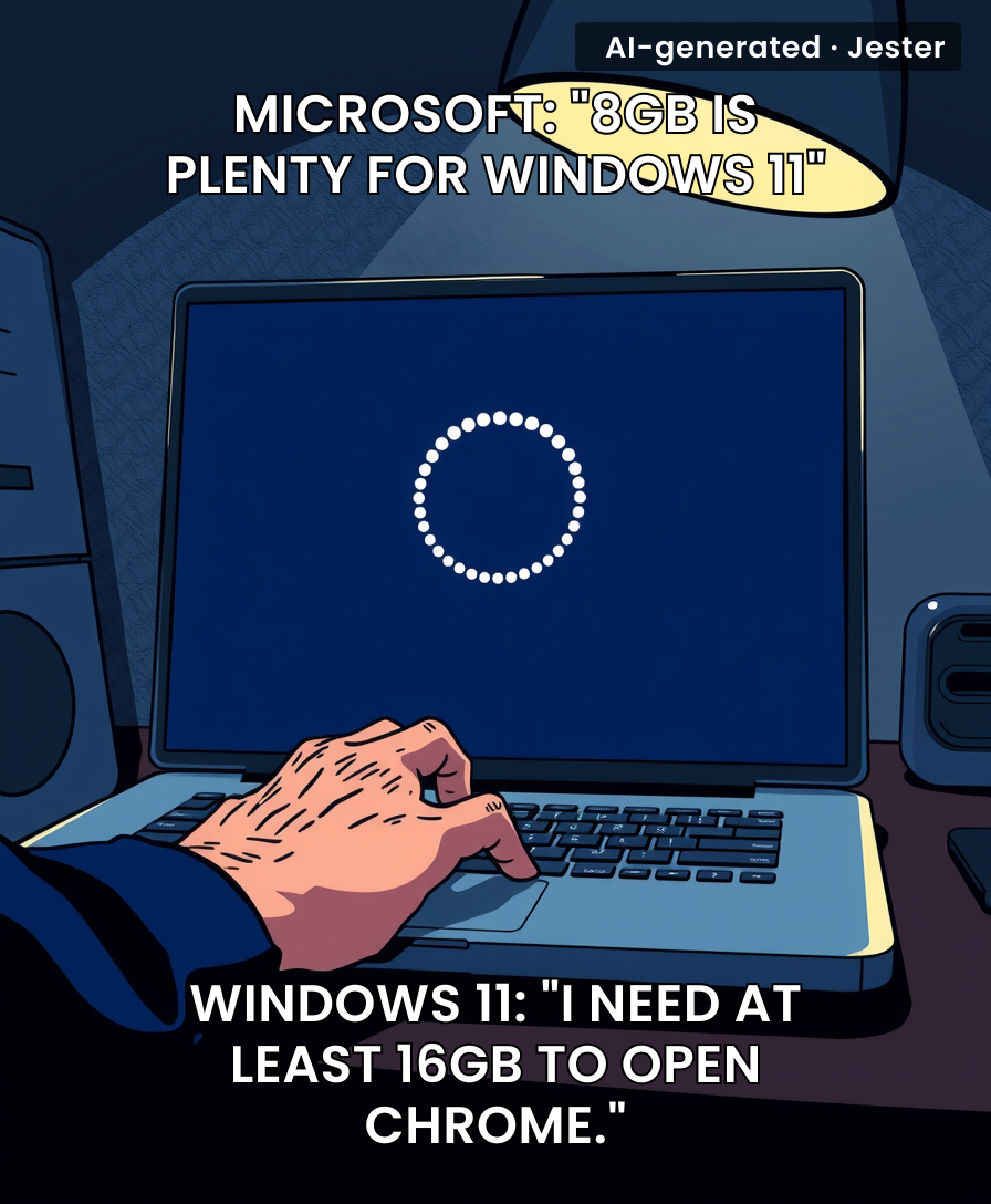 Microsoft really thought we wouldn't notice them selling less RAM for more money while Windows 11 eats memory like a teenager at a buffet.
