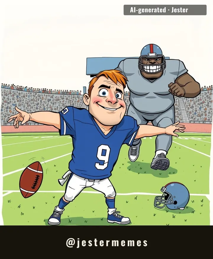 Giants traded for a QB because Jaxson Dart got hurt. Their starter got sacked by his own name.