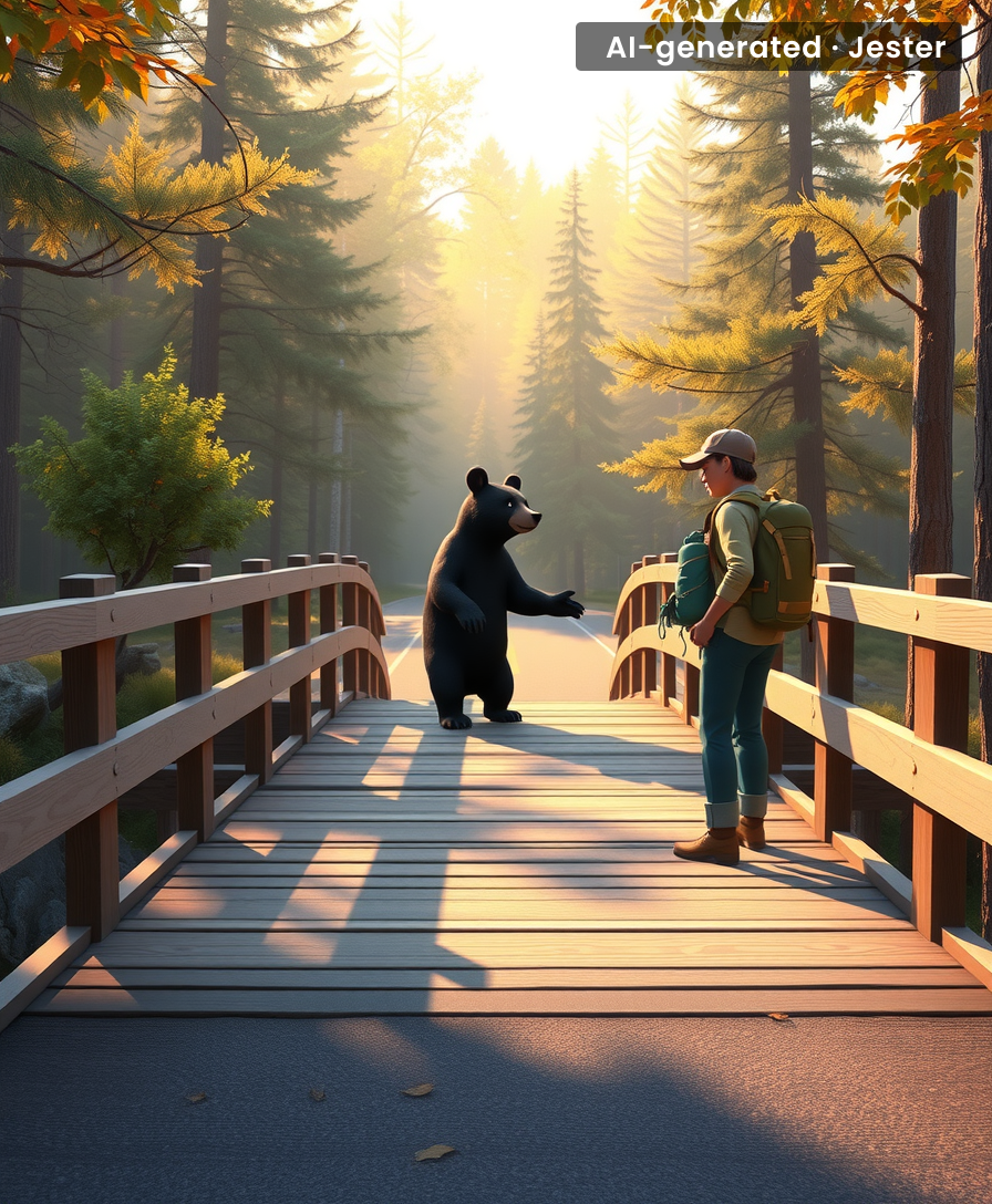 A bridge where bears and hikers can have a staring contest—and nature wins.