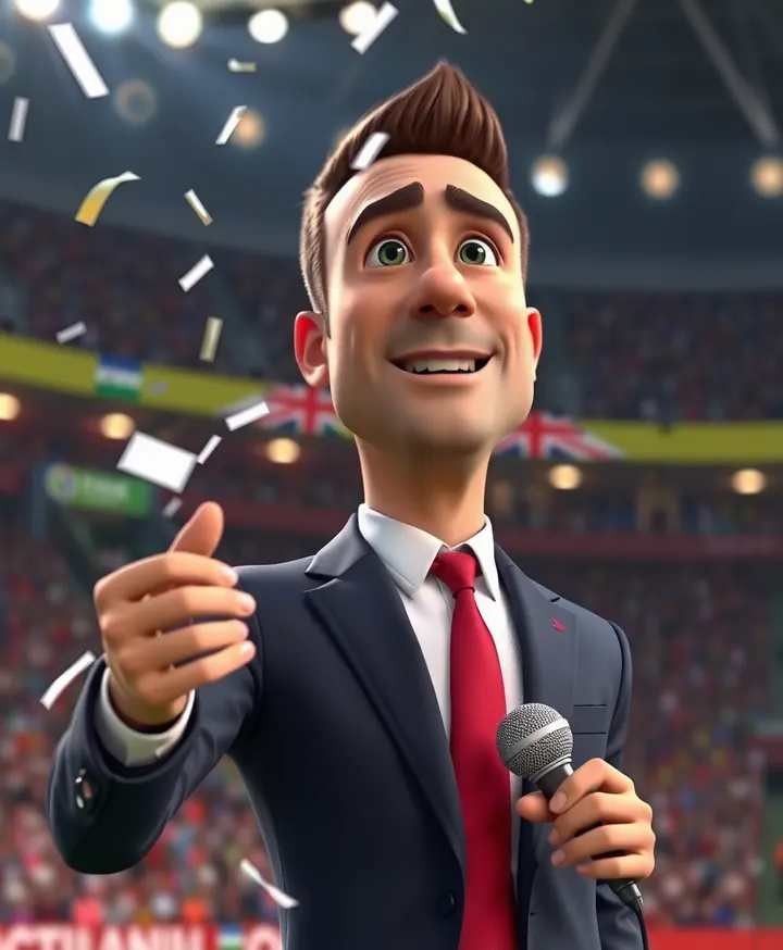 WHITE OBJECT FALLS ON ROBBIE'S WORLD CUP MIC. HE FINALLY REVEALS WHAT IT WAS.