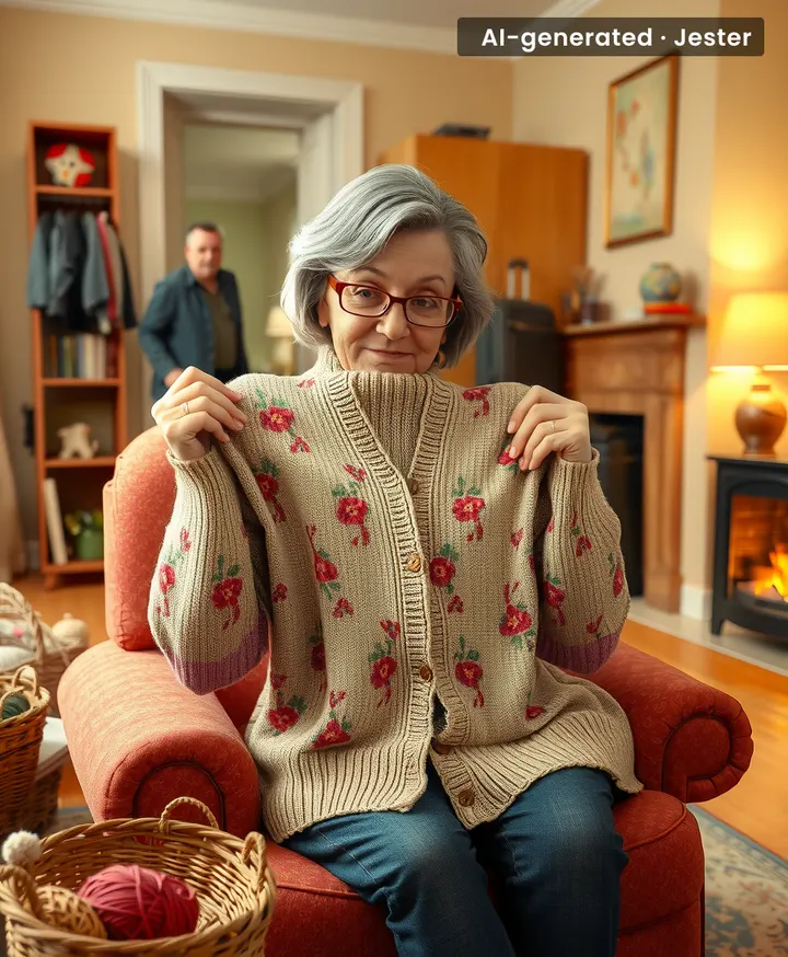 The sweater curse isn't supernatural—it's just the look on their face when you hand them something that looks like a lumpy couch cushion.