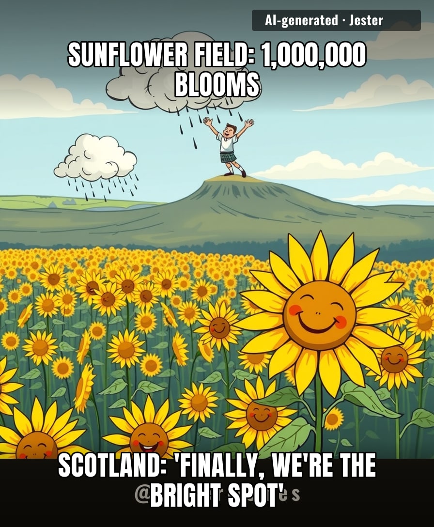 Scotland's sunflowers outshine its weather, one million petals at a time.