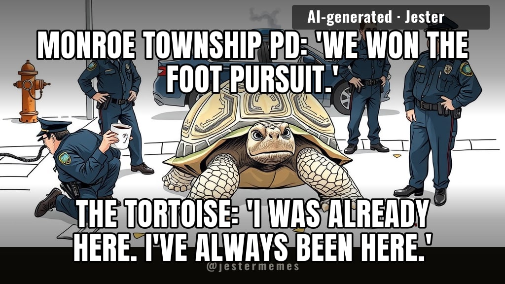 a 90-year-old tortoise outran every cop's pension timeline