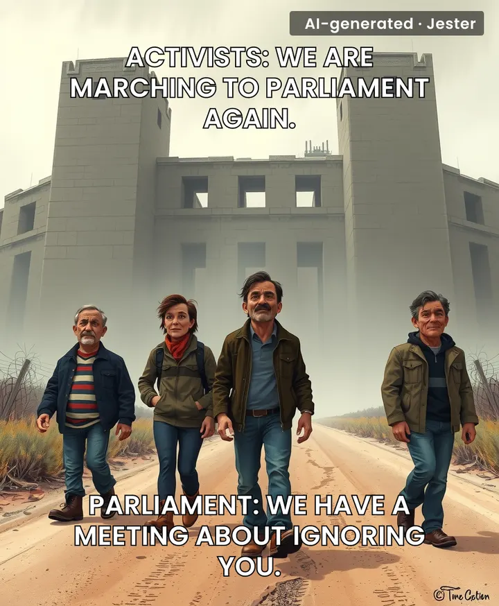 The only thing more reliable than a protest being ignored is the government pretending they didn't hear it happen.