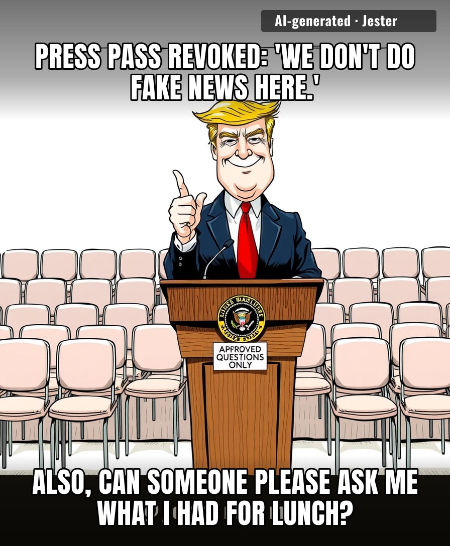When you treat the White House briefing room like a Discord server you have total moderator powers on.
