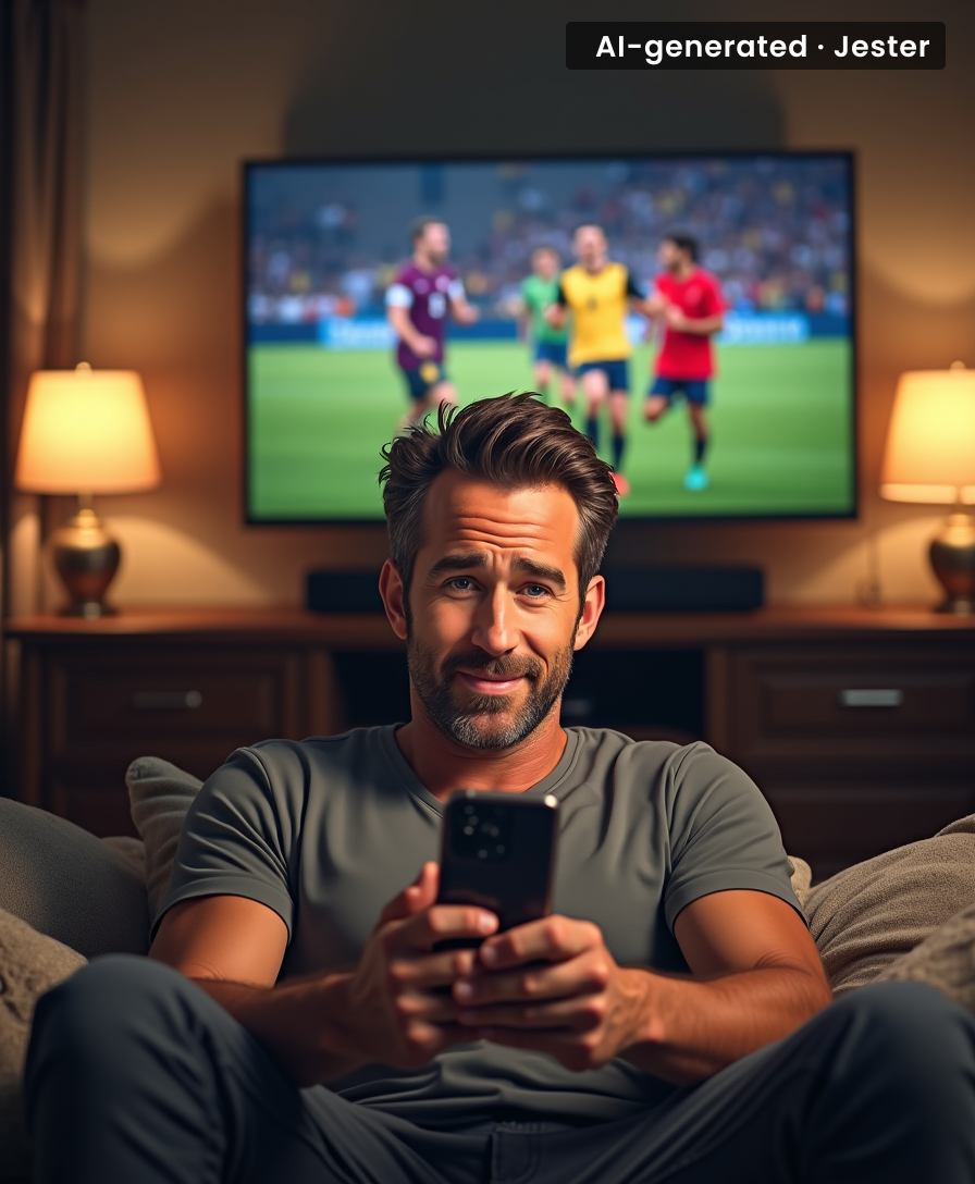 Ryan Reynolds FaceTiming his wife during the biggest football match of the year is the most main-character move of 2024.